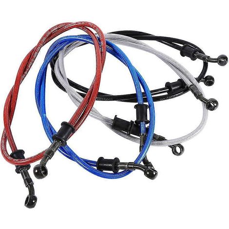 Durite de frein/embrayage tressée en acier pour moto, 50 à 120 cm, compatible quad, dirt bike et pit bike. Disponible en 5 couleurs (noir, 500 mm et 600 mm). (1/5)