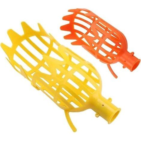 Panier Cueilleur De Fruits Cueille Fruits Cueilleur De Pommes Panier De Cueillette Pratique Sans Poteau Facile Assembler Pour Le Verger, La Ferme, Le Jardin, Le Luth, La Cerise Etc（Jaune Et Ora (1/5)