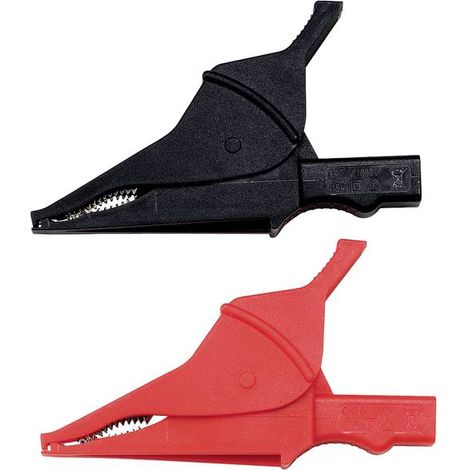 Chauvin Arnoux P01295457Z pinze a coccodrillo rosso e nero