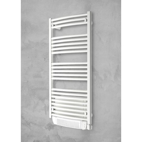 Elektrische Handtuchheizung + Gebläse 1000W - Capitole 2 - Epoxidbeschichtung - gebogen - weiß H1702 L550 - 1000W