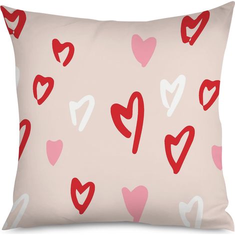 Housse de coussin cœurs scintillants, pailletés (1/5)
