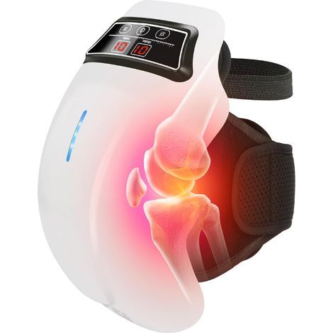 Masajeador de rodilla inalámbrico, masajeador de rodilla con calefacción infrarroja y vibración para artritis, calambres, tensión, distensión de ligamentos y lesiones musculares.