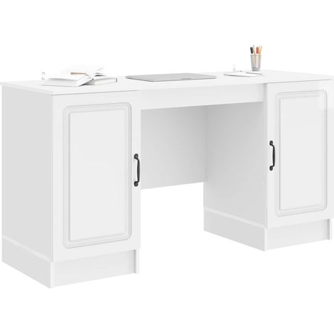 Maison Exclusive - Schreibtisch Hochglanz Weiß 142,5 x 50 x 75 cm
