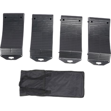 Set of 4 tire protection ramps, made of non-slip polypropylene, for vehicle storage on flat spots and for prevention. (1/5)