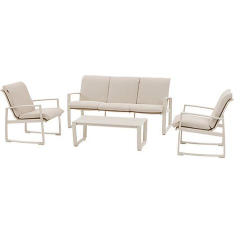 Hesperide – Salon de jardin Boreane 5 places – Structure aluminium – Coussins en texaline déperlant – Pieds ajustables pour stabilité (1/5)