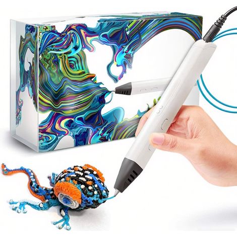 Stylo 3D - Écran OLED - Régulation Précise Température 140-230 °C - Débit Réglable - Filament PLA Inclus - 1 Pièce
