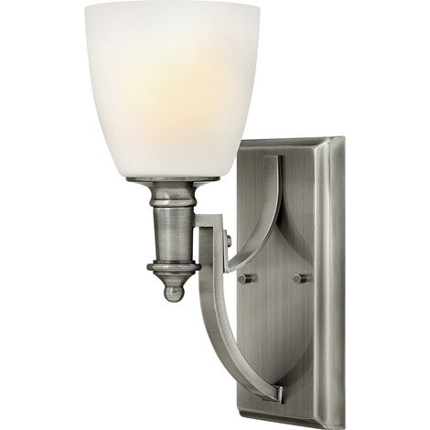 Applique Classica Truman Acciaio Nichel Antico Vetro 1 Luce E27