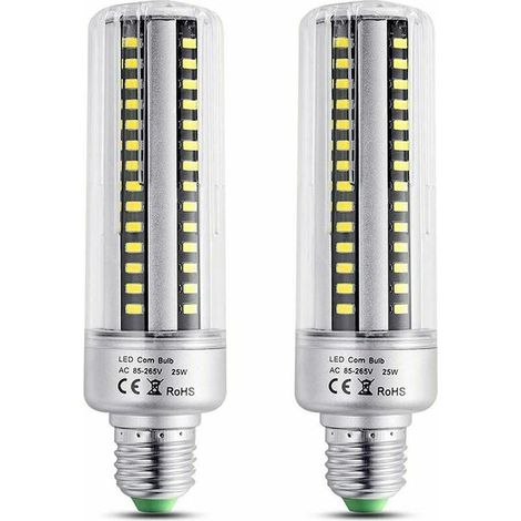 E27 25W LED-Glühbirne Warmweiß 3000K, 2500LM hohe Helligkeit, entspricht 200W Halogenlampe, nicht dimmbar, E27 LED-Deckenlampe, 2er-Pack