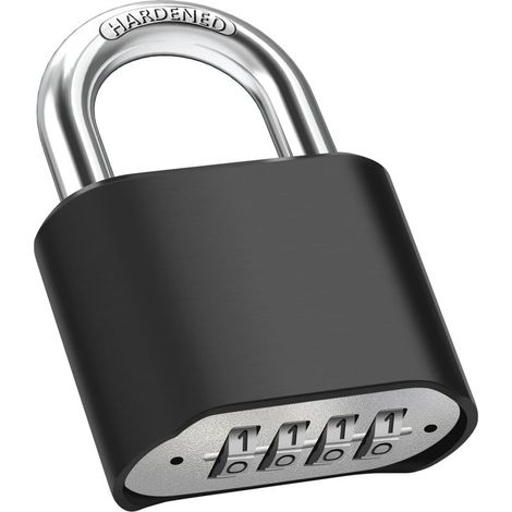 Cadenas Code 4 Chiffres,52mm Cadenas Extérieur Etanche,Robuste et Antivol,8mm Loquet Cadenas à Combinaison,Exterieur Serrure Porte de Garage,pour Jardins,Cours,Porte,Clôture,Casier (1/5)