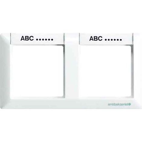 JUNG CADRE HORIZONTAL 3 VOIES AVEC ZONE D'ÉCRITURE 12 X 56 MM AS 500 ANTIBACTÉRIEN BLANC ALPIN, 1 PIÈCE, ABAS 5830 NA WW