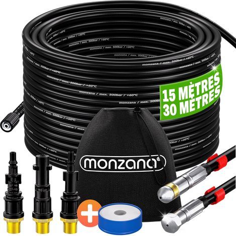 1 x 30m 200 bar drain cleaning hose with 5 brass nozzles for Kärcher high-pressure cleaners (kitchen and bathroom) (1/5)