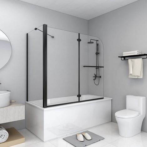 Cabine de douche intégrale, Cabine de douche complète, Paroi de douche verre pliante ESG 120x68x130 cm noir BXZ5026 (1/5)
