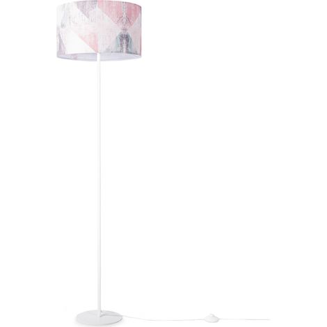 Paco Home Stehlampe Standleuchte Wohnzimmer Schlafzimmer E27 Hell Pastell Vintage Mehrfarbig (Ø38cm), Stehleuchte - Weiß