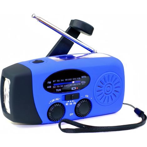Verbessertes Notfallradio 2026 mit Handkurbel, Solarpanel, Taschenlampe und 2000mAh Powerbank SOS AM/FM-Radio tragbares NOAA-Wetterradio.