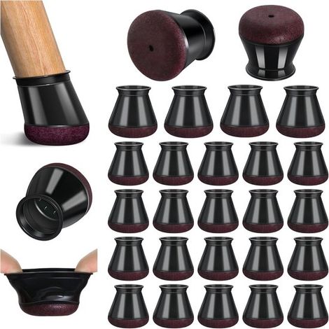 24 Stück – Stuhlbeinkappen – Größe S – Stuhlbeinsocken – Silikon-Stuhlgleiter – Stuhlbeinschoner – Elastische Stuhlbeinschoner – Bodenschutz (1/5)