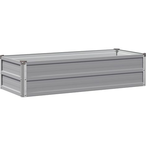 Raised Garden Bed Grey 100 x 40 x 24 cm cold-rolled steel vidaXL (1/5)