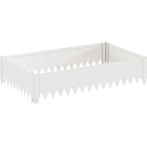 vidaXL Borde de Césped 100 x 60 x 20 cm Acero Blanco (1/2)