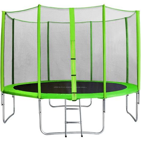Trampoline de jardin vert avec echelle et renforts MyJump 3,70 M
