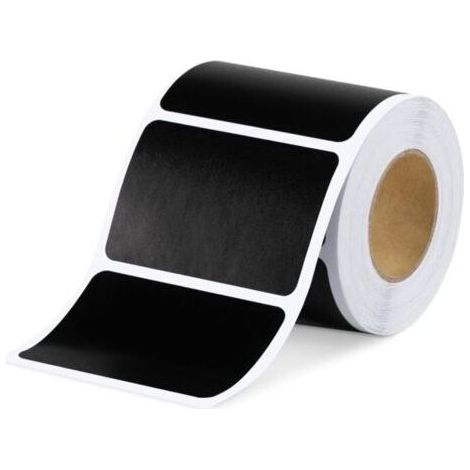 Étiquettes autocollantes vierges noir mat 120 pièces, format ardoise 3,5 x 5,5 cm pour pots, bocaux, boîtes à épices et pots de confiture de cuisine (1/4)