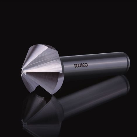 RUKO Jeu de fraises coniques et ébavureuses DIN 335 Forme C 90° HSS pour aluminium - 102154ARO (1/2)