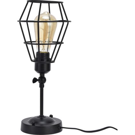 Applique murale industrielle à brancher, structure en fil métallique, luminaire pour tête de lit, chambre, porche 85‑250VEU (prise E27) (1/5)
