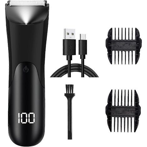 Tondeuse électrique pour le corps des hommes, tête de lame en céramique, rasoir pour le pubis, épilation du maillot, tondeuse pour l'aine et la barbe (1/5)
