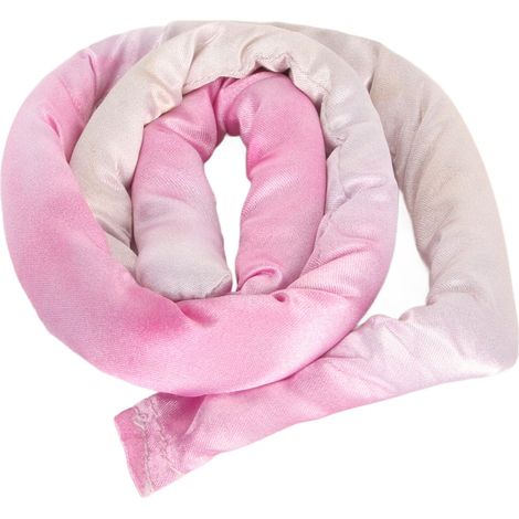 Élastique à cheveux en fil de fer souple pour dreadlocks, imitation soie tie-dye rose, pour cheveux longs et épais. (1/5)