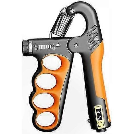 Appareil de musculation des avant-bras, résistance réglable, appareil de musculation de 5 à 100 kg, adapté à l'entraînement physique et au renforcement musculaire, orange. (1/4)