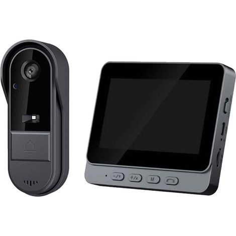 Sonnette caméra 1080P 4,3" – IP65 – HD 170° – audio bidir – vision nocturne – sans fil (1/5)
