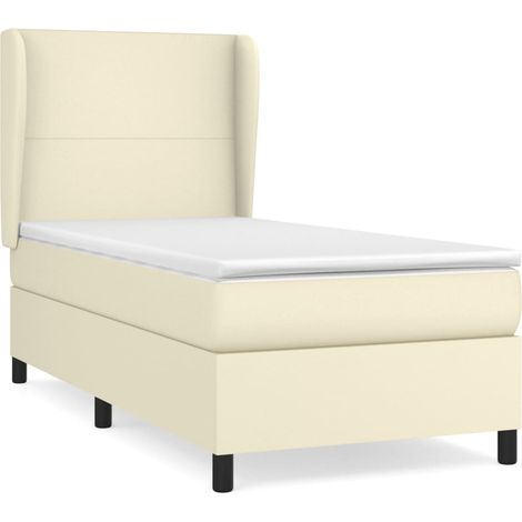 Maison Exclusive - Boxspringbett mit Matratze Creme 90x200 cm Kun