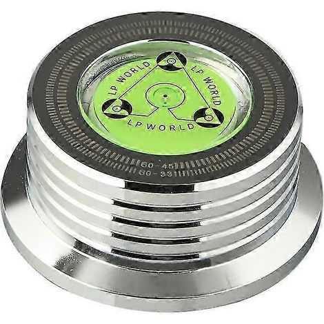 Stabilisateur universel pour platine vinyle LP 60 Hz avec niveau et pince de lestage en alliage d'aluminium, argent. (1/5)