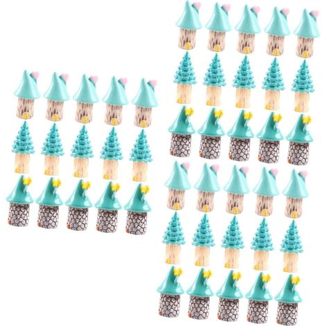 45pièces Ornements Miniatures Résine Décorations Artisanales pour Jardins Fêtes Et Maison De Accessoires Variés De Maison Résine Décor Fiable (1/5)