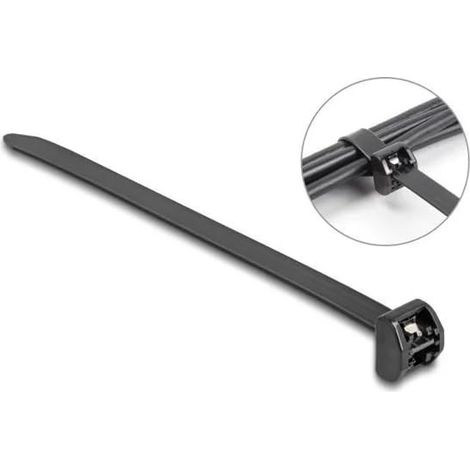 DELOCK KABELBINDER AVEC METALLZUNGE L 457 X B 12,7 MM 10 PIÈCE NOIRE 19730