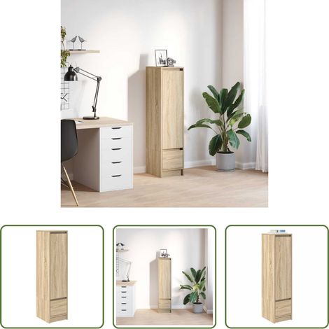 Hochbeistellschrank - Highboard Sonoma-Eiche 29,5x34x119,5 cm Holzwerkstoff (1/5)