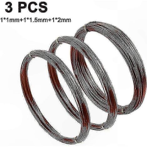 Lot de 3 fils en aluminium anodisé pour modelage de bonsaï, création artisanale et projets DIY, couleur naturelle, flexible et résistant (1/5)