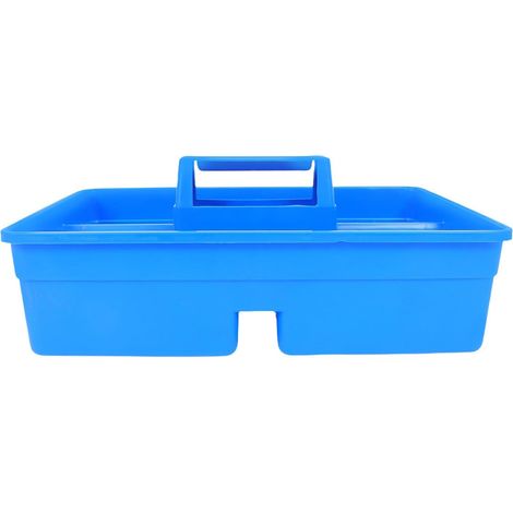 Coffret de Rangement pour Outils en Plastique Léger avec 3 Compartiments Divisés, Mallette Portable Bleue pour Usage Domestique et Chantiers (1/5)