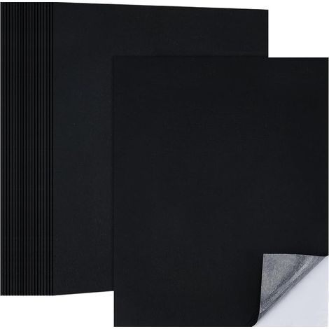 Feuilles Tapis de Sol Auto Jetables 50x40cm Feltre Noire avec Dos Adhésif Épaisseur 2mm Protège Sols Auto Adhésifs Protection Universale pour Nettoyage Auto Voiture SUV Camion (1/5)