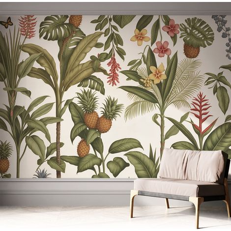 Tapete Selbstklebend - abwaschbar - Tapete mit Motiv - trendige Wanddeko - elegant Fototapete Exotische Natur 312x219 cm (1/5)