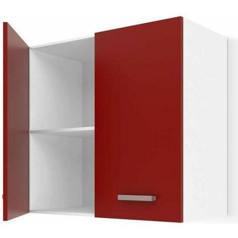 BigBuy ULTRA Hochschrank Küche rot matt 60 cm