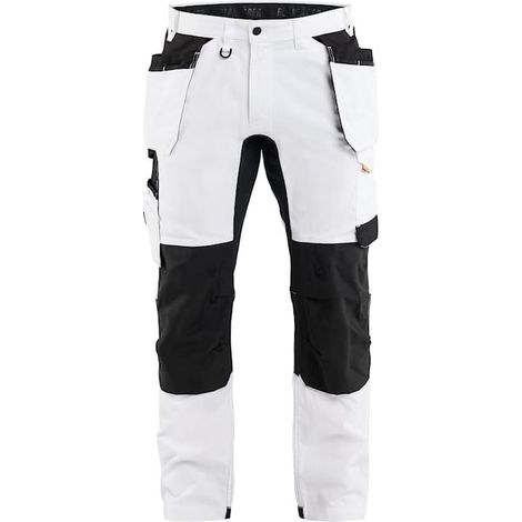 Pantalon de travail peintre stretch 2D poches flottantes - Blanc/Noir XS - FR(38) - SE(C44) - Standards