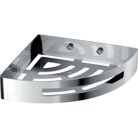 Gedy G-Hanoi, Porta Oggetti Doccia angolare, Organizzatore Bagno in Acciaio Inox 304 con Finitura cromata, Misure 4,5x21x21 cm e 0,55 kg, Design R&S, 2 Anni di Garanzia (1/4)