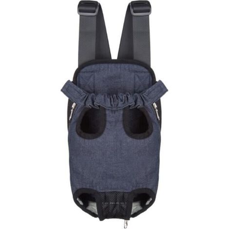 Sac De Transport Ventral Poitrine Sac à dos Pour Animaux Chien Chat- Taille XL (Blue jean)