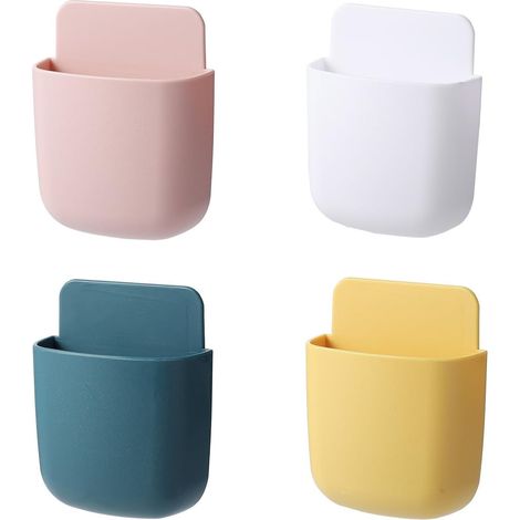 Set portaoggetti da parete, 4 colori, 11,5 cm x 9 cm x 8,5 cm, organizer da bagno moderno (1/5)