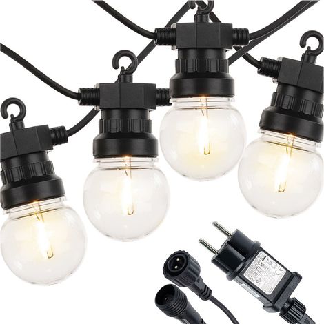 LED-Gartengirlande, Außenbeleuchtung, Lampen, 9,5 Meter, 20 Stück
