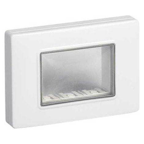 14943.01 Cubierta de pared IP55 de 3 módulos con tornillos blanco