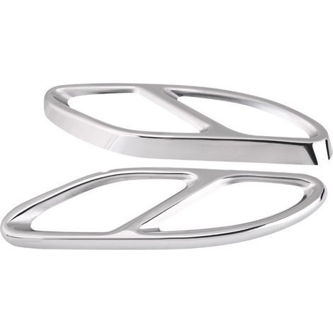 Enjoliveurs d'échappement pour GLC CE C207 Coupé (modèles 2014-2017) - 1 paire, acier inoxydable (argent clair)