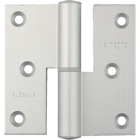 Paumelle 100x85mm bouts carrés droite aluminium argenté - ARGENTA - 4100106 (1/2)