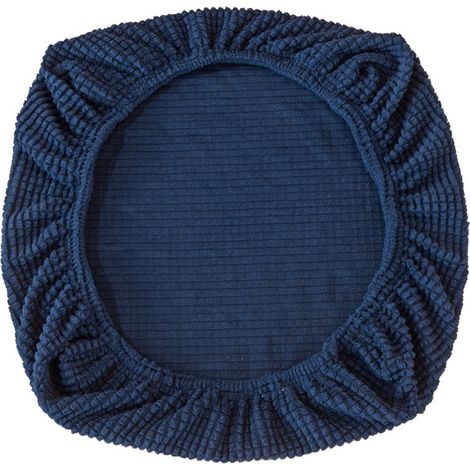 Lot de 2 housses de chaise élastiques et extensibles, housses de chaise rondes en spandex, amovibles et lavables (bleu foncé) (1/5)