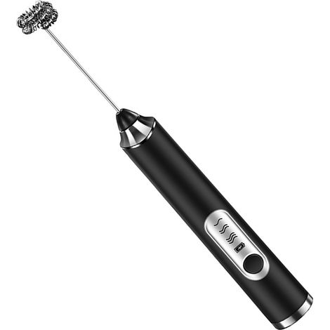 Tragbarer elektrischer Milchaufschäumer für den Hausgebrauch, zum Schlagen von Sahne und Eiweiß, Teigrührer, schwarz. (1/5)