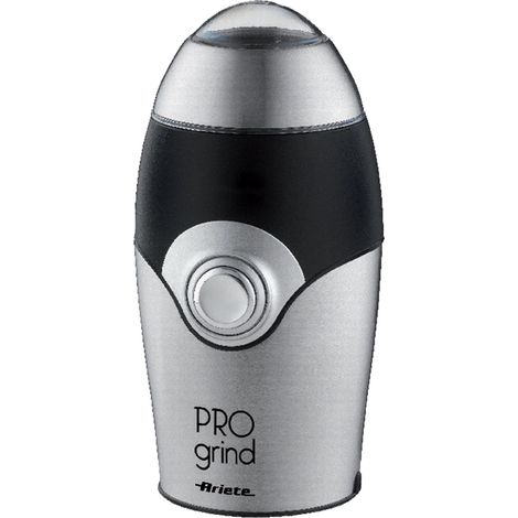 Ariete 1600 Pro Grind Coffee Grinder, Compact Design, Cord Wrap, Stainless Steel Blades, Cord Storage, Silver (1/3)